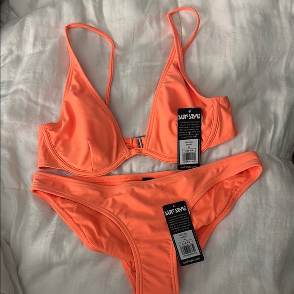 Surf Style Orange Bikini Vibrant Swimwear - Picture 1 of 4